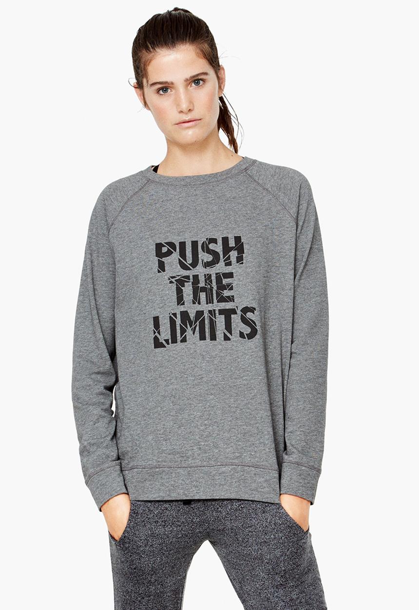 MANGO - Yoga Relaxed Sweat Top Mid Grey