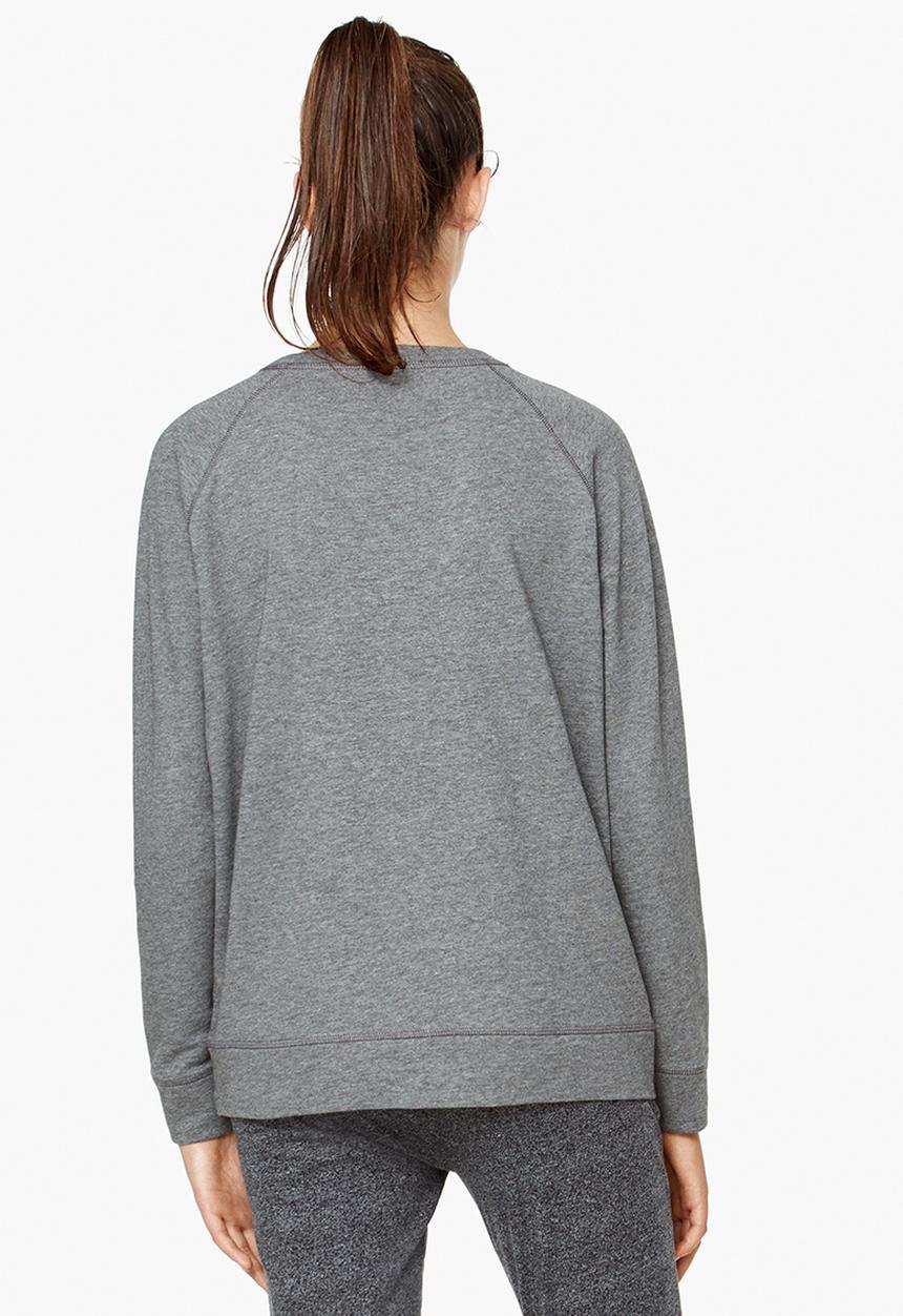MANGO - Yoga Relaxed Sweat Top Mid Grey