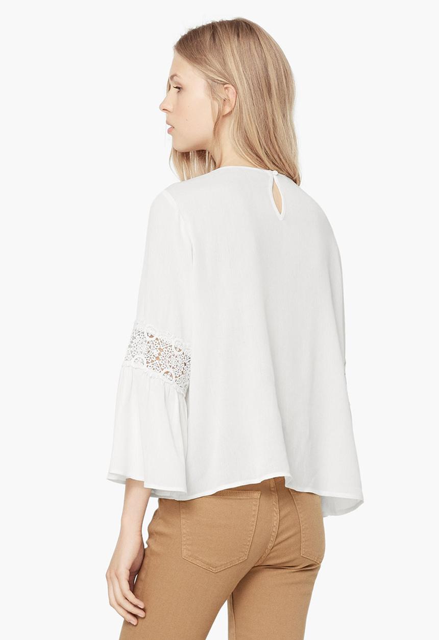 MANGO - Peasant Blouse White