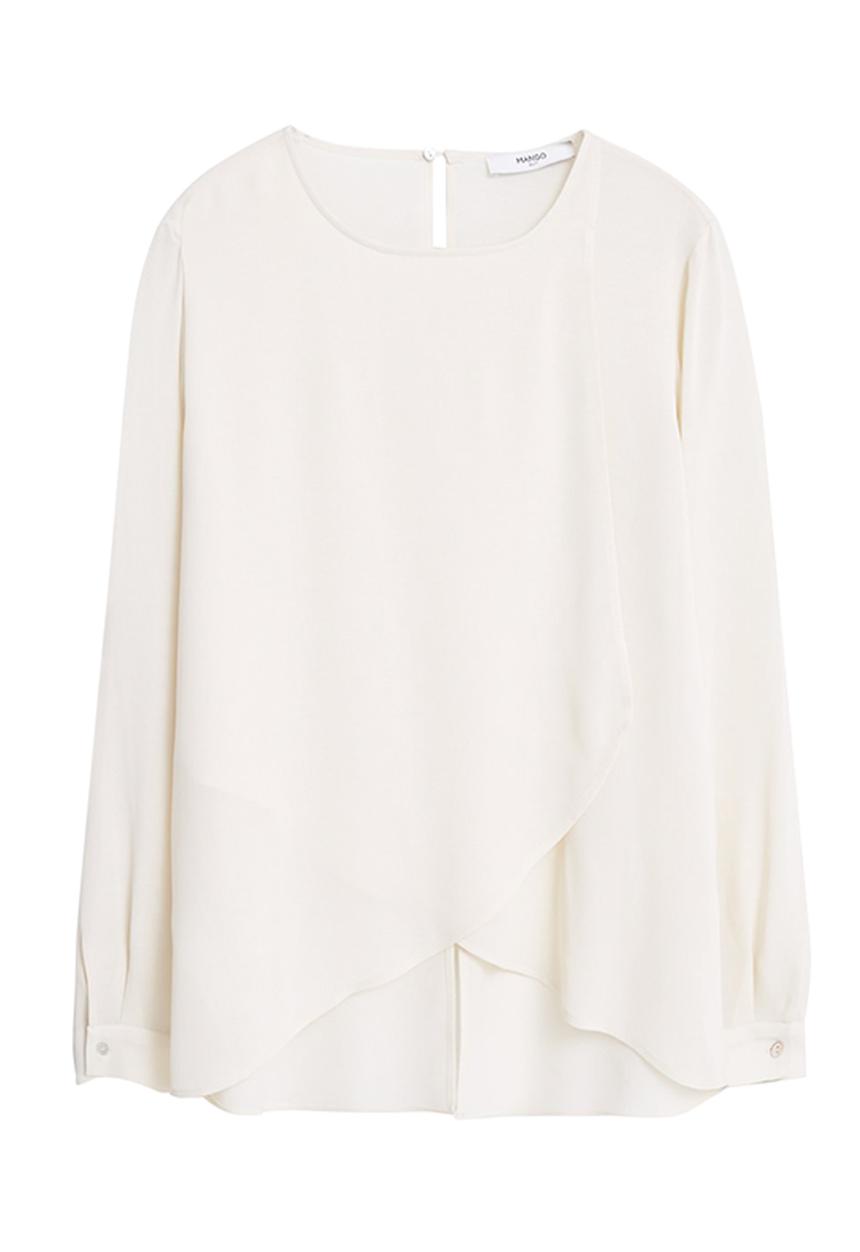 MANGO - Asymmetrical Layer Blouse White