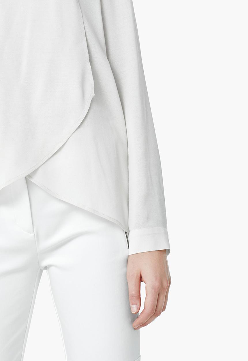 MANGO - Asymmetrical Layer Blouse White
