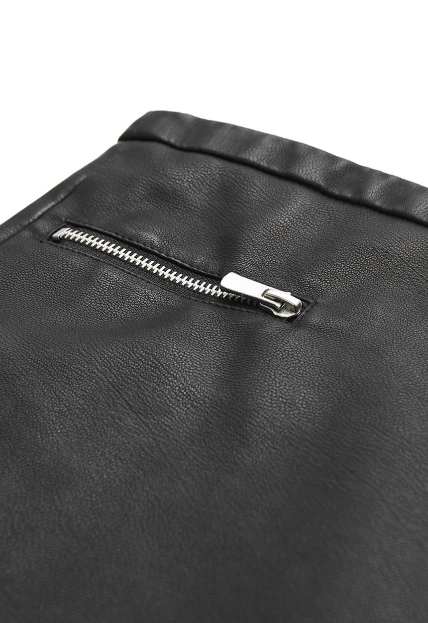 MANGO - Leather-Look Mini Skirt Black