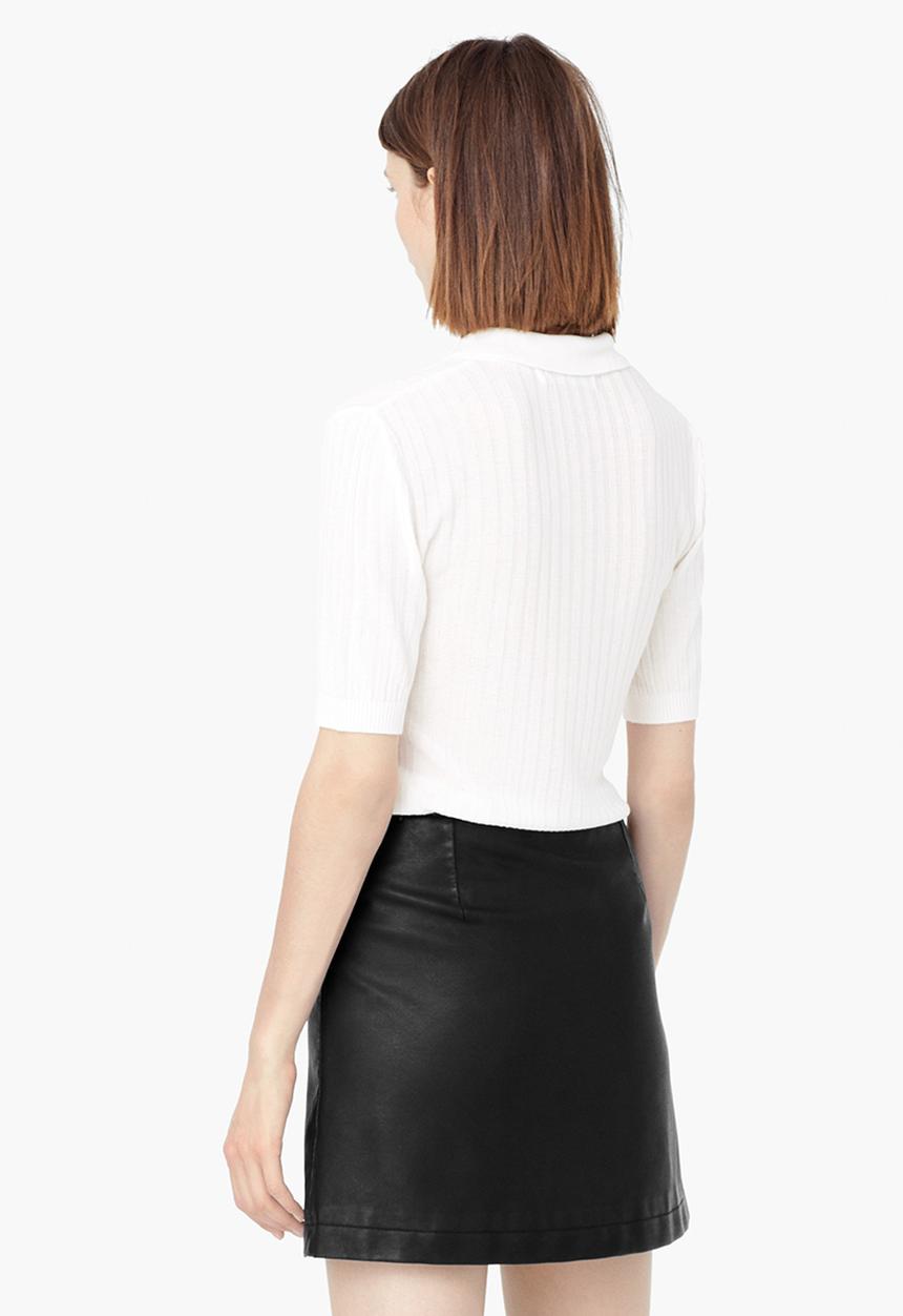 MANGO - Leather-Look Mini Skirt Black