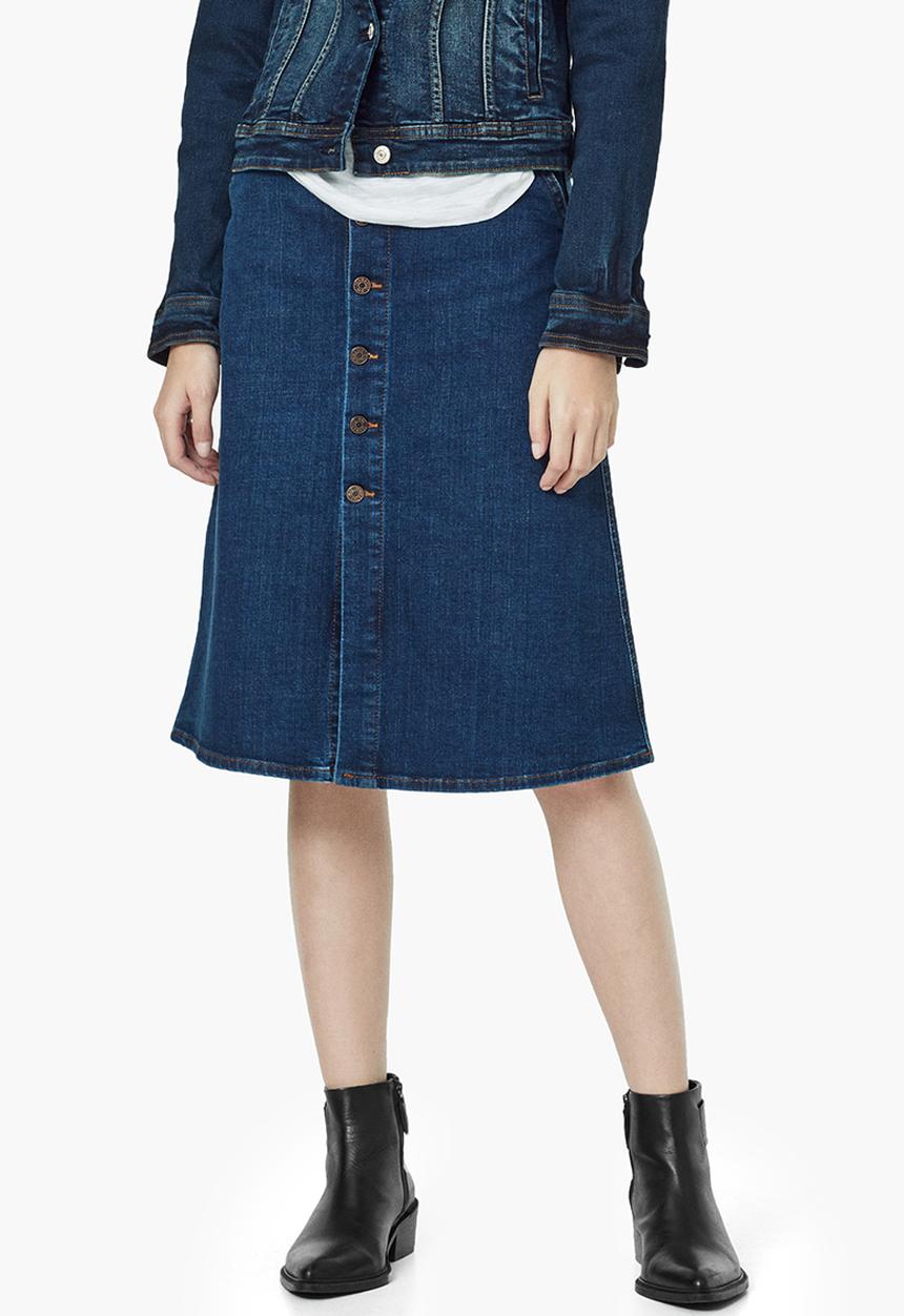 MANGO - A-line Denim Skirt Mid Blue