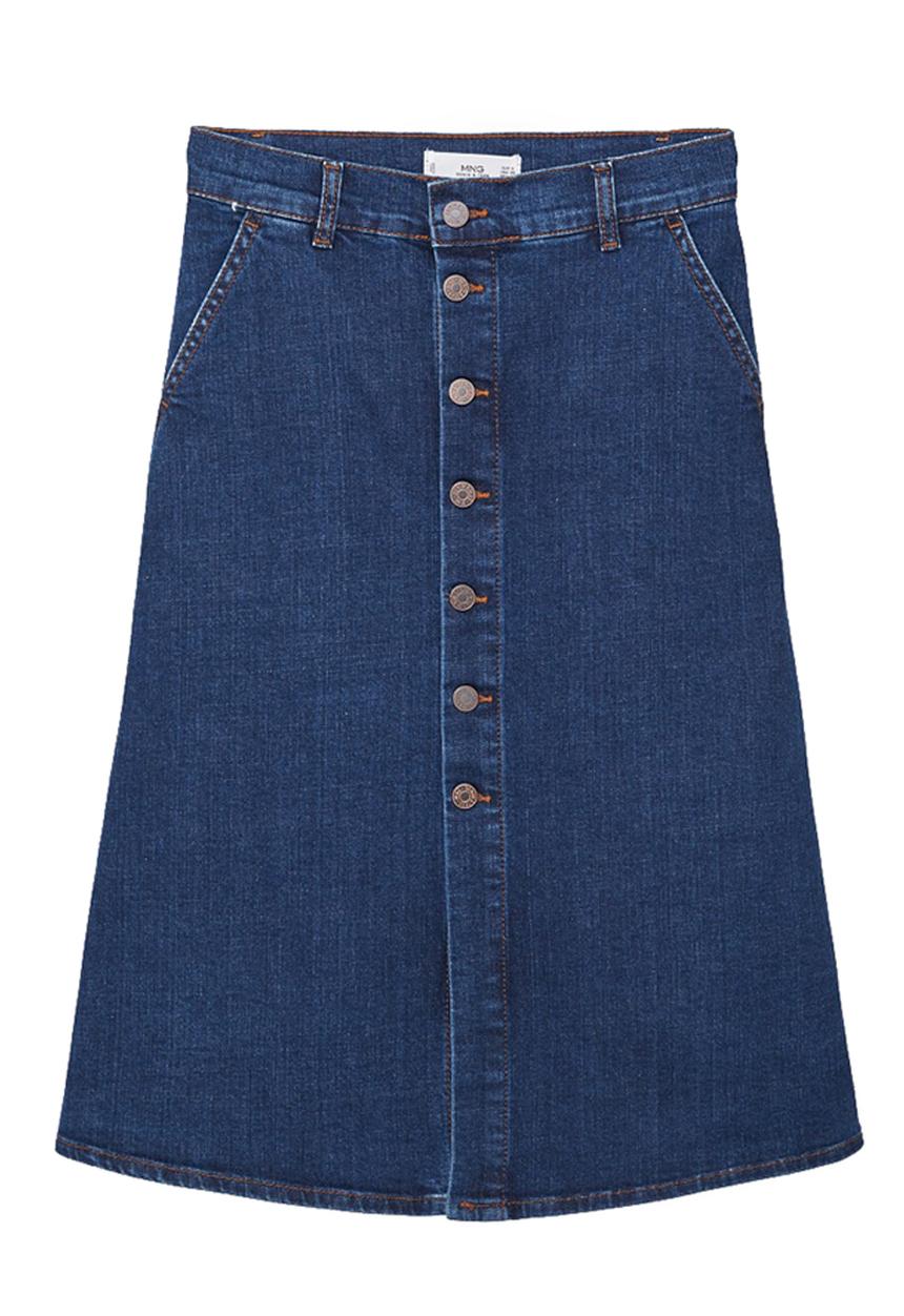 MANGO - A-line Denim Skirt Mid Blue