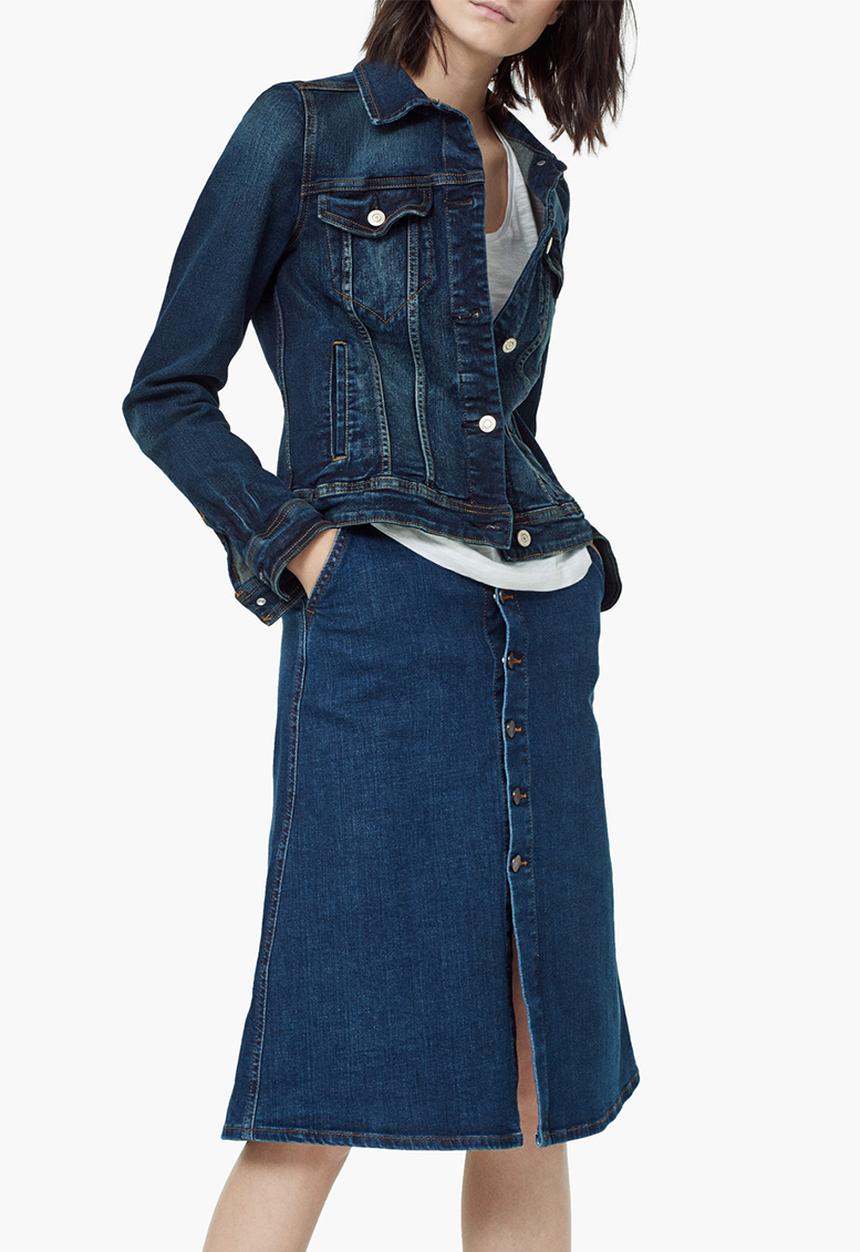 MANGO - A-line Denim Skirt Mid Blue