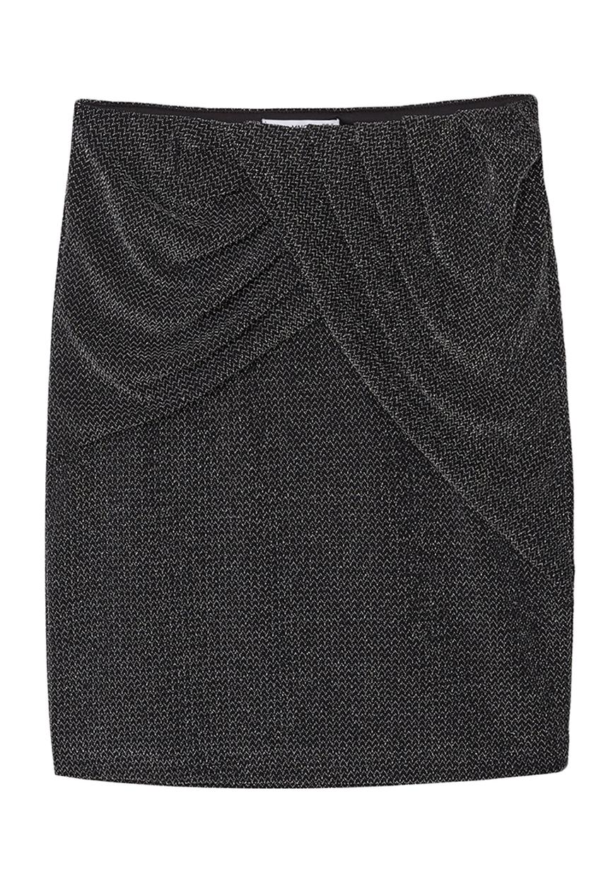 MANGO - Metallic Textured Skirt Mid Grey