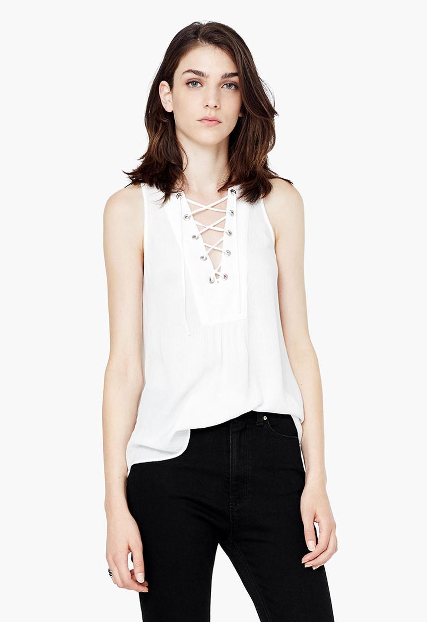 MANGO - Folk Blouse Milk