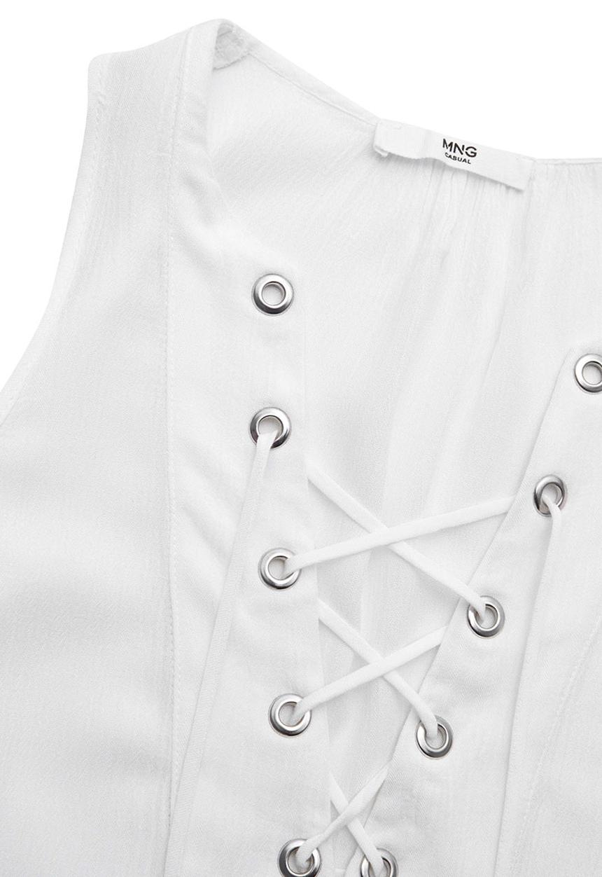 MANGO - Folk Blouse Milk
