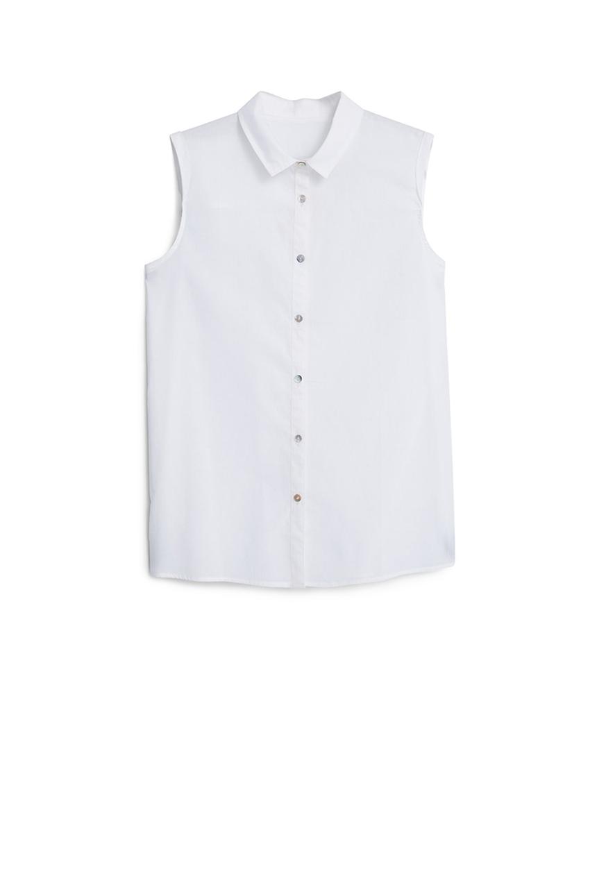 MANGO - Sleeveless Shirt White