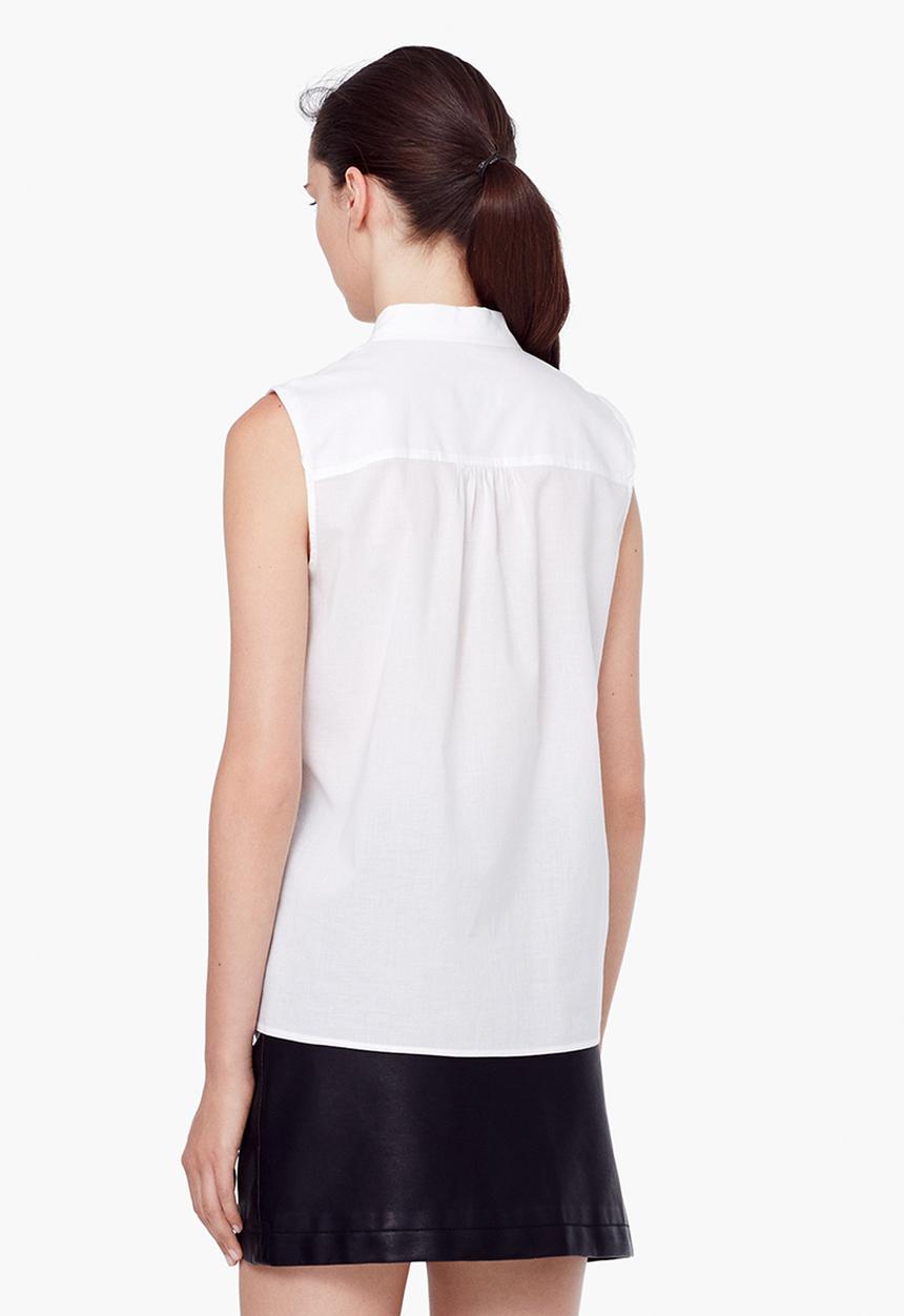 MANGO - Sleeveless Shirt White