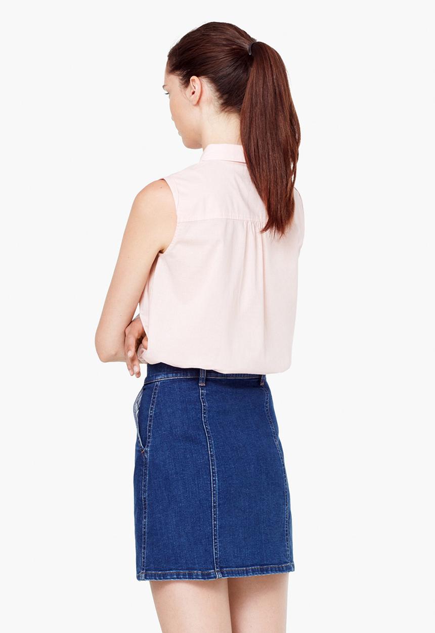 MANGO - Sleeveless Shirt Pale Pink