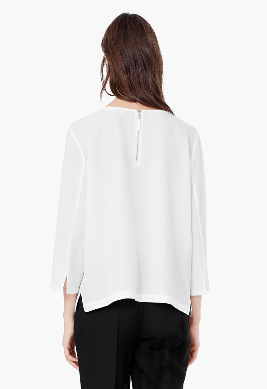 MANGO - Textured Blouse White