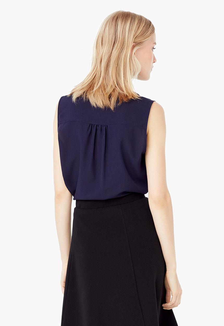MANGO - Sleeveless Shirt Navy