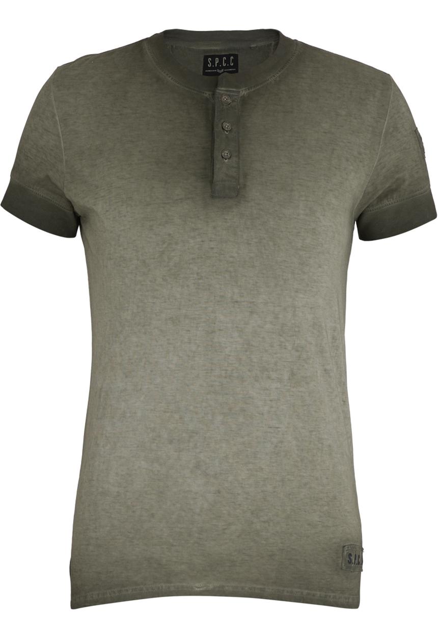 S.P.C.C - Dirty Dyed Henley Tee Khaki Green