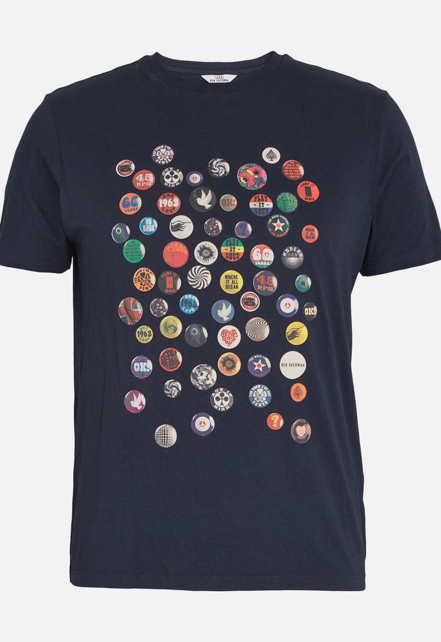 Ben Sherman - Badges Printed Tee Navy