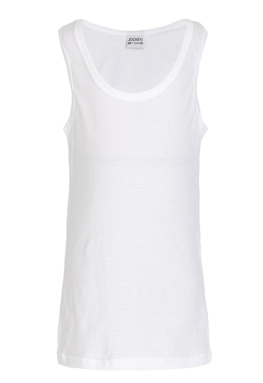 Jockey - 2 Pack Boys Eyelet Vest White
