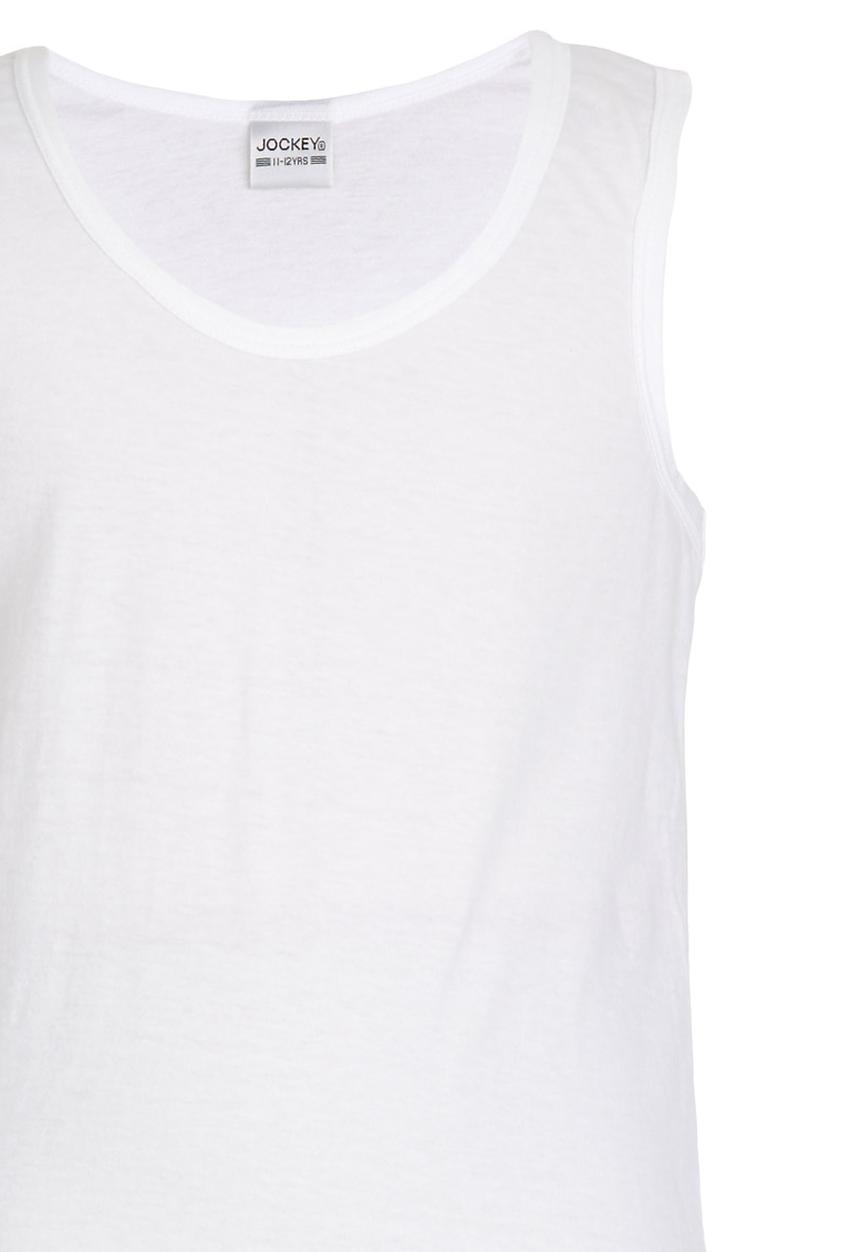 Jockey - 2 Pack Boys Single Jersey Interlock Vest White