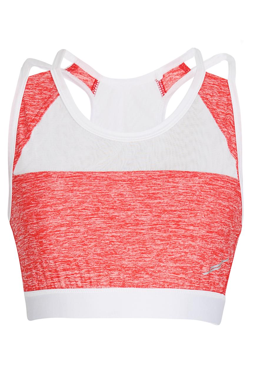 Lithe - Double Strap Crop Top Coral