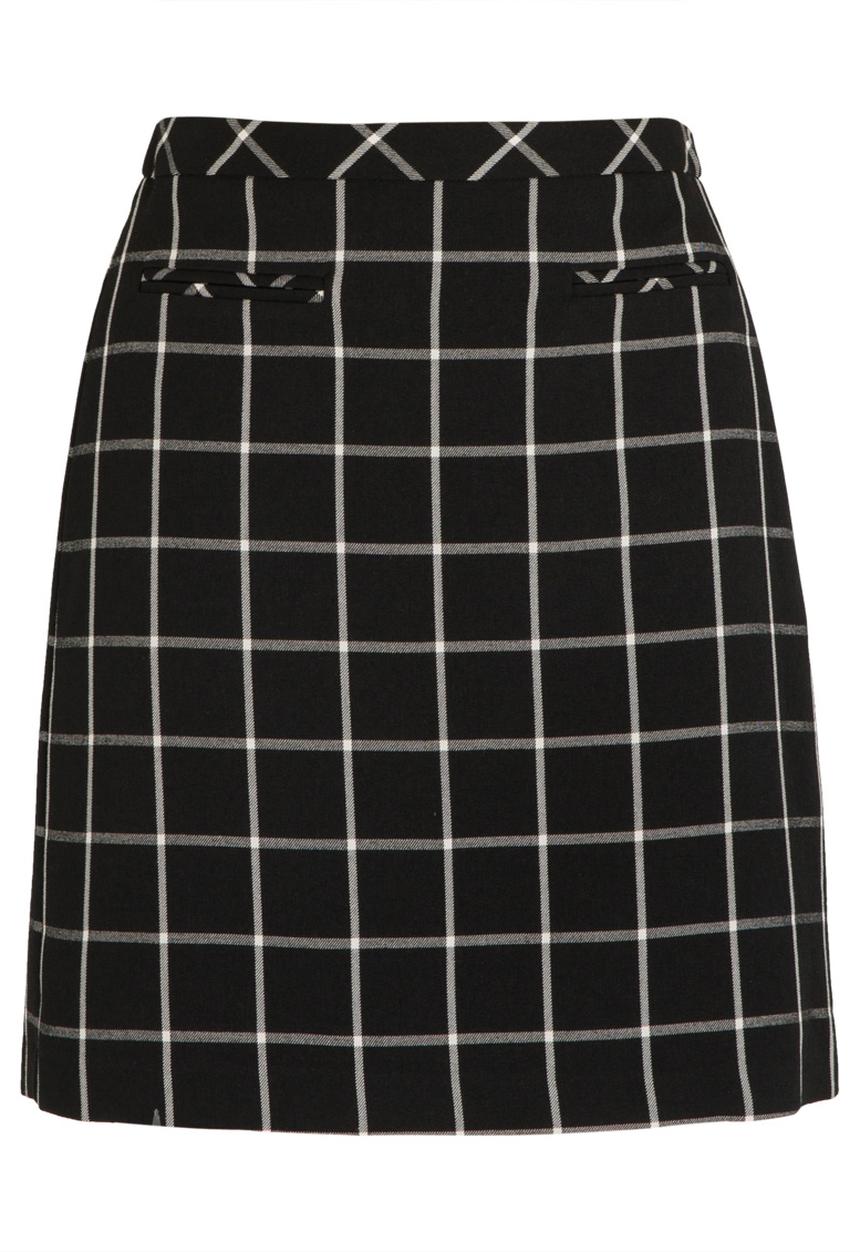 edit - Checkered Skirt Black and White