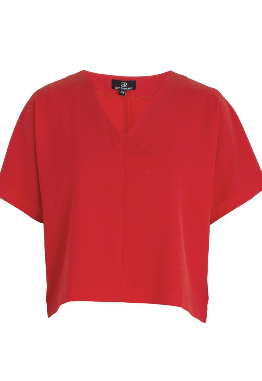 STYLE REPUBLIC - Boxy Blouse Red