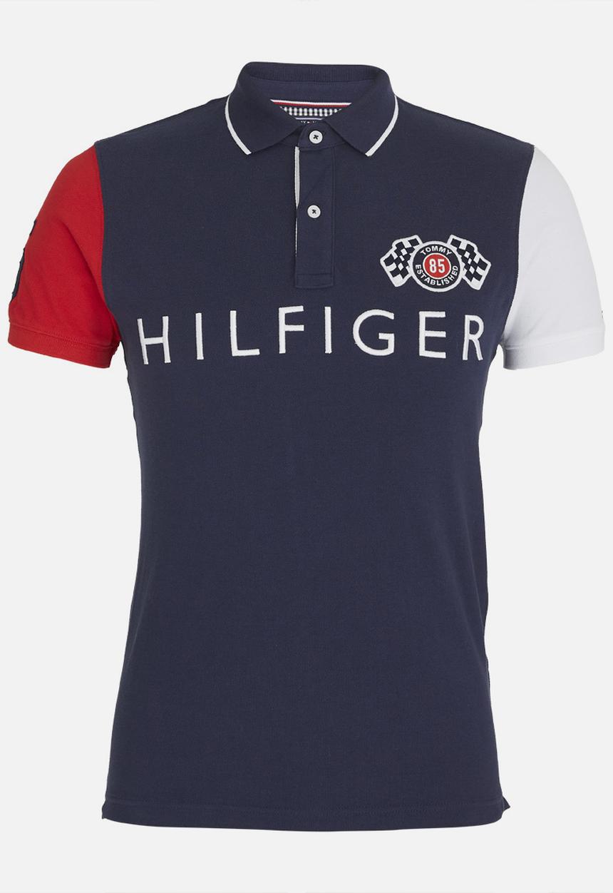 Tommy Hilfiger - Colourblock Slim Polo Golfer Blue