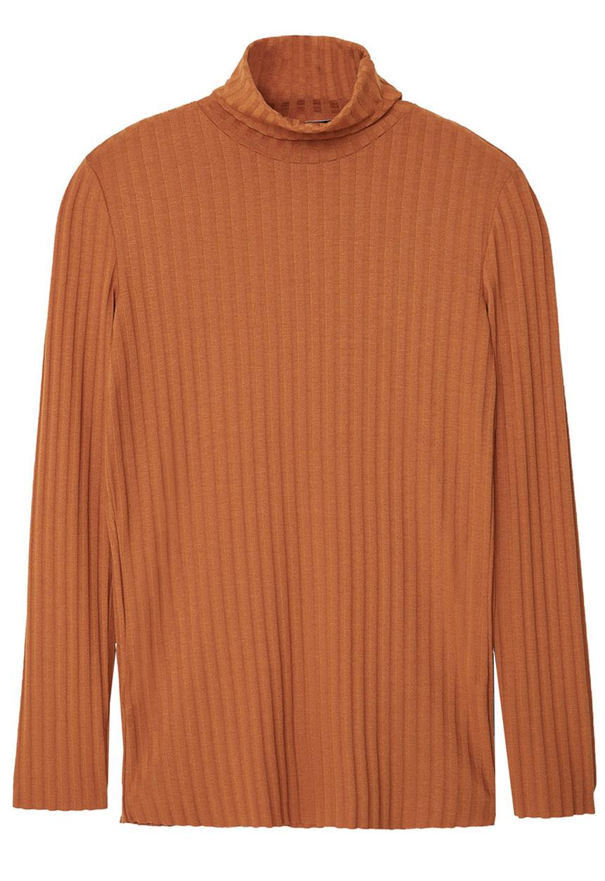 MANGO - Ribbed Poloneck Camel