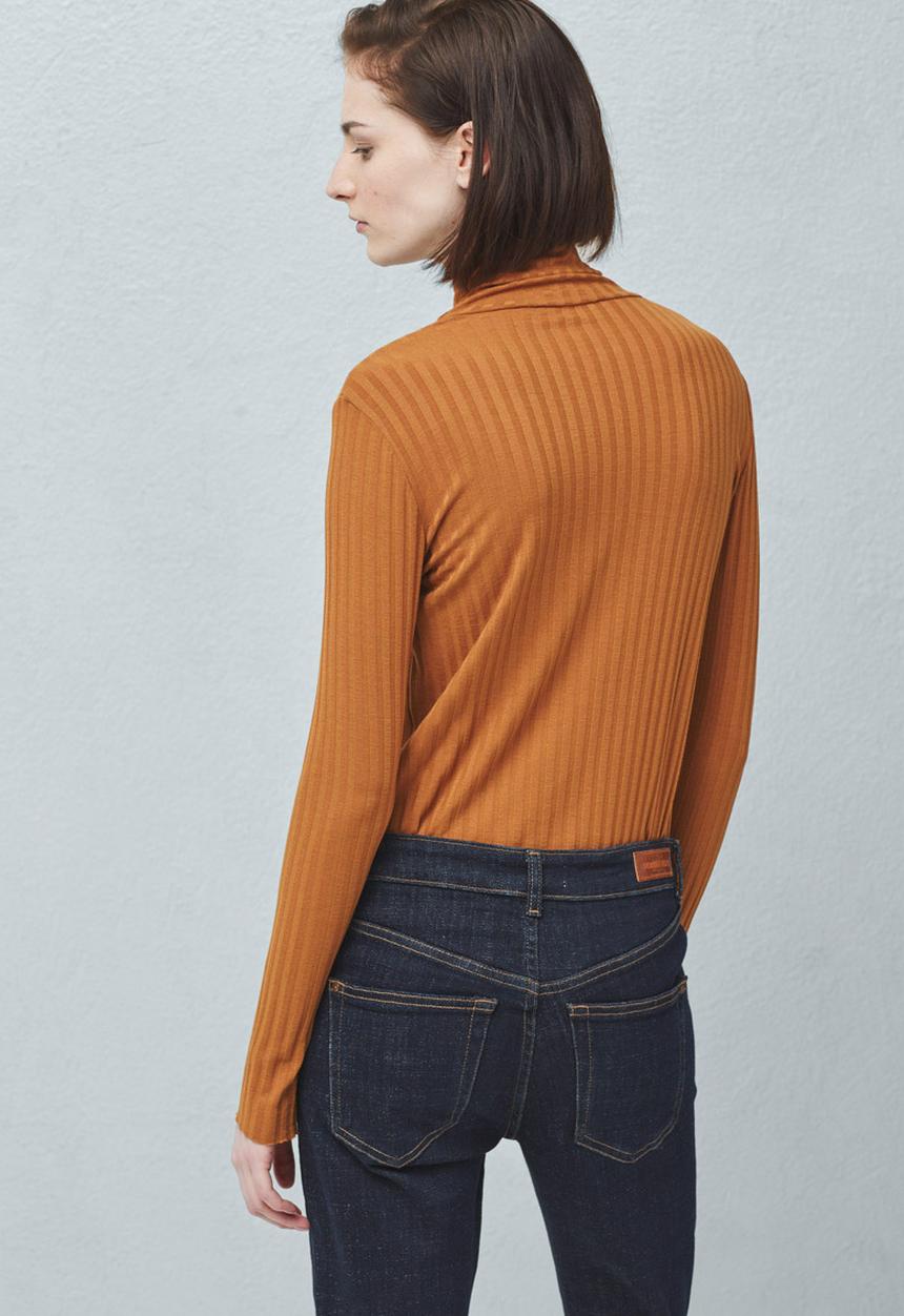 MANGO - Ribbed Poloneck Camel