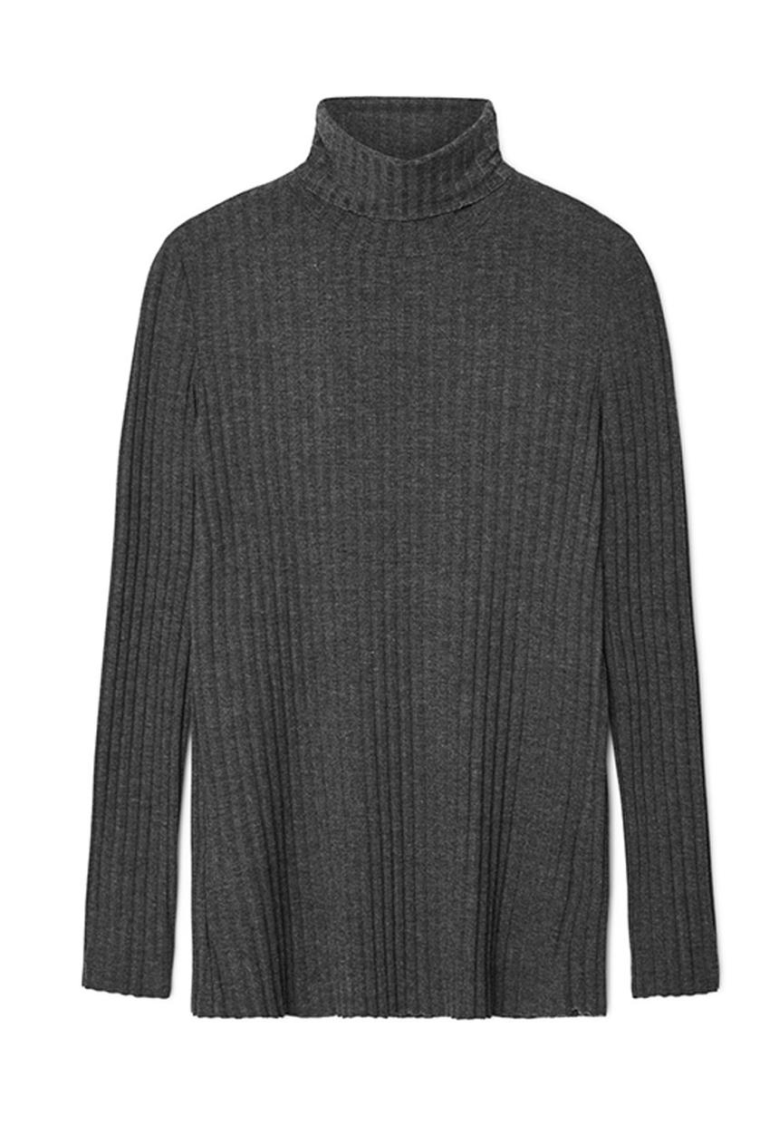MANGO - Ribbed Poloneck Mid Grey