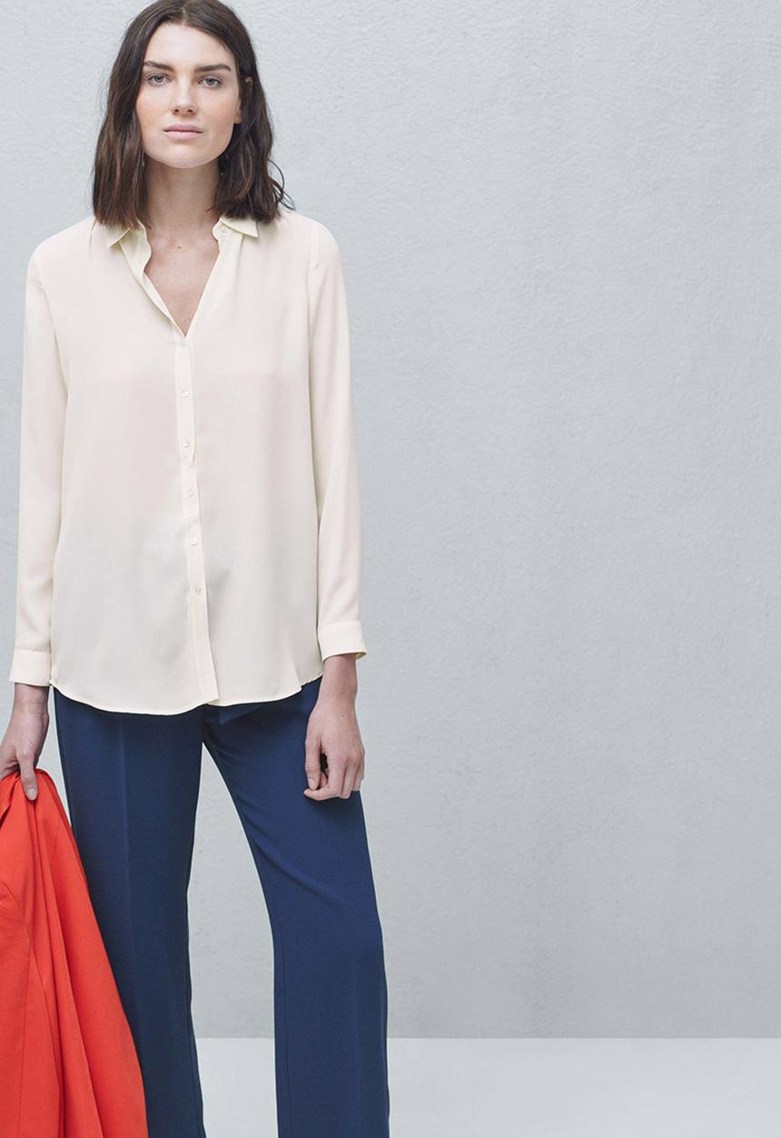 MANGO - Flowy shirt Off White