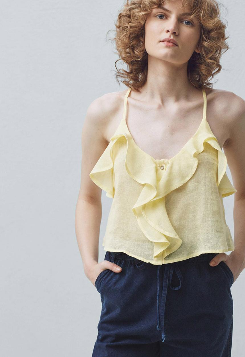 MANGO - Ruffle Cami Yellow