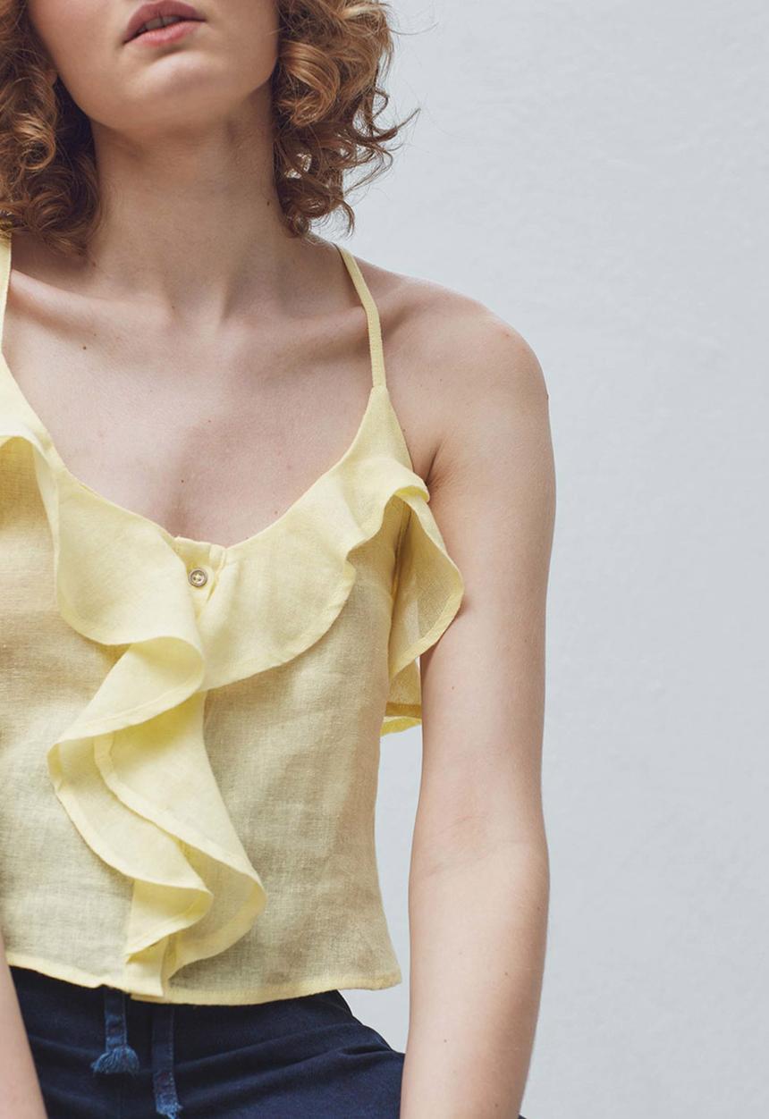 MANGO - Ruffle Cami Yellow