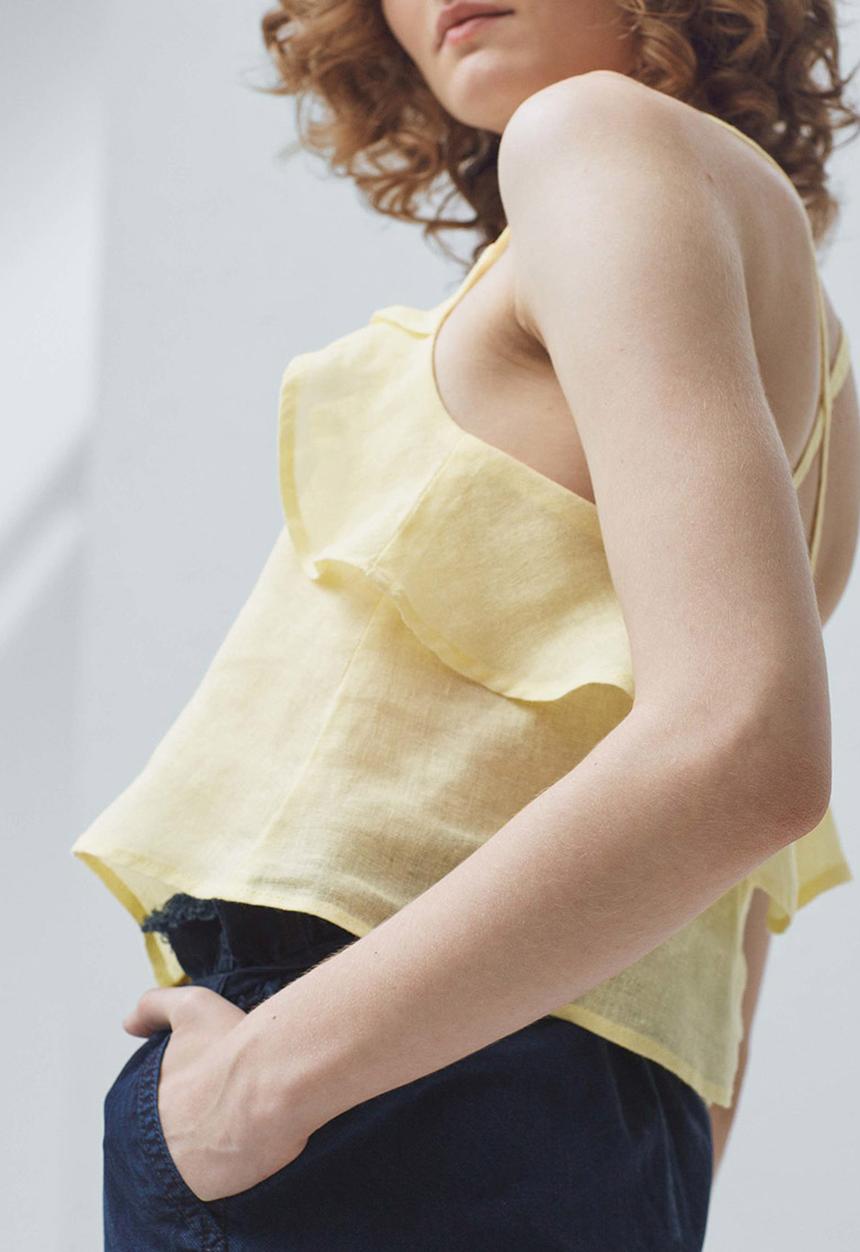 MANGO - Ruffle Cami Yellow