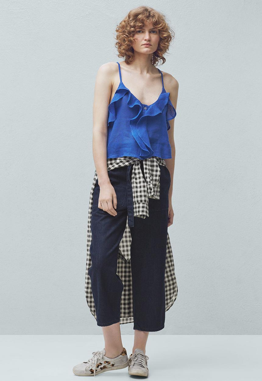 MANGO - Ruffle Cami Blue