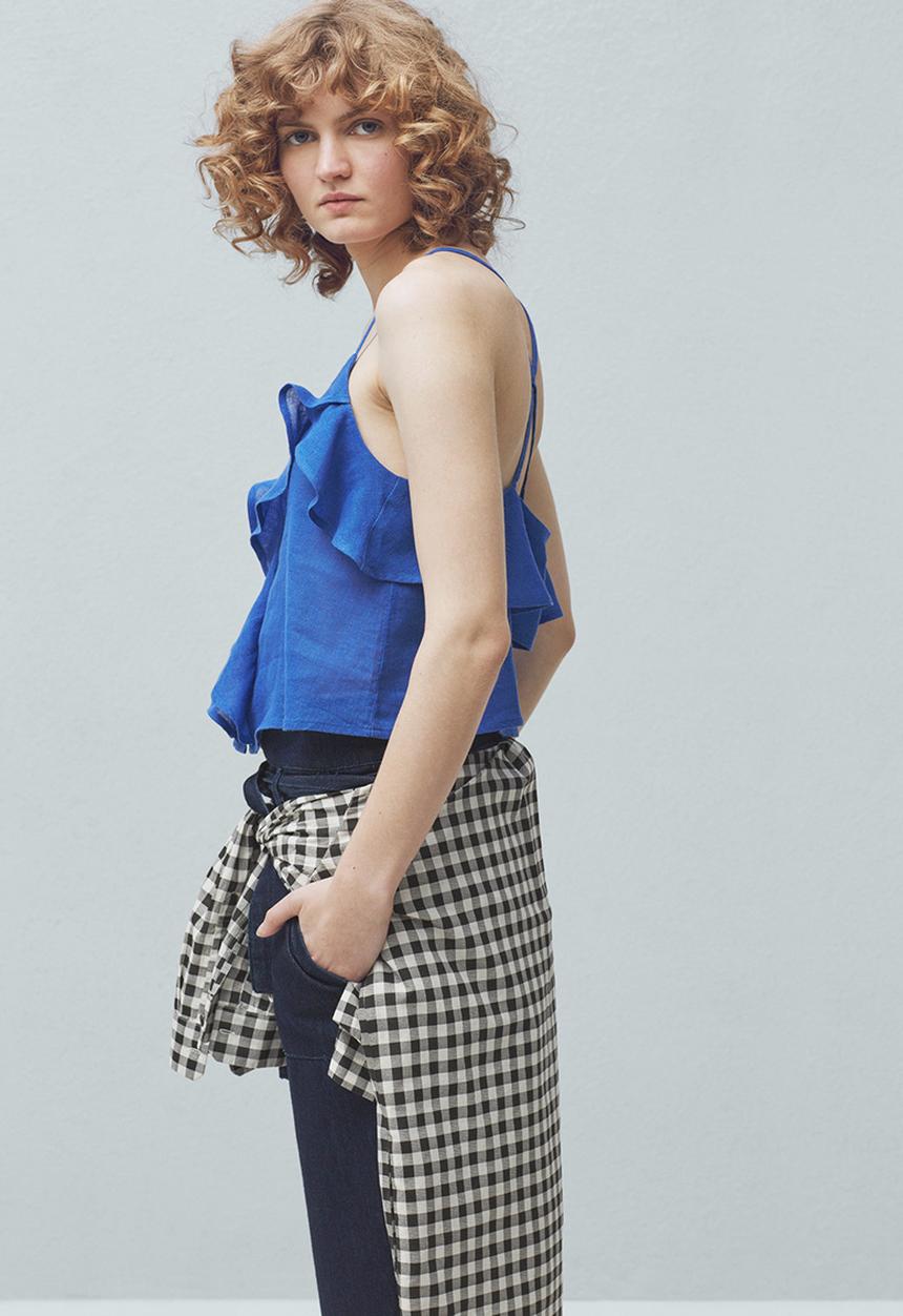 MANGO - Ruffle Cami Blue