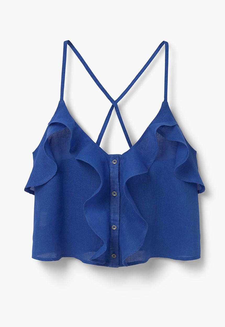MANGO - Ruffle Cami Blue