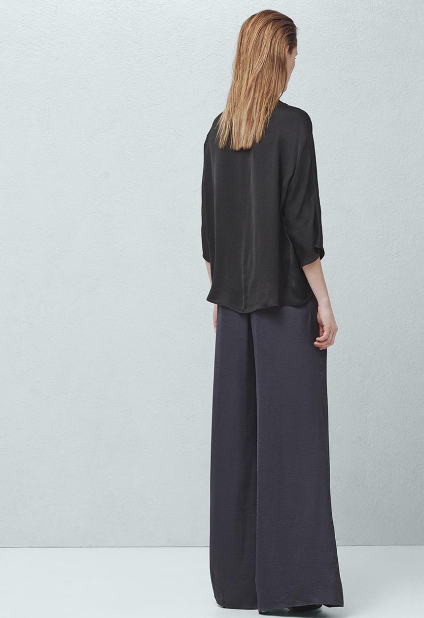 MANGO - Drape Front Blouse Black