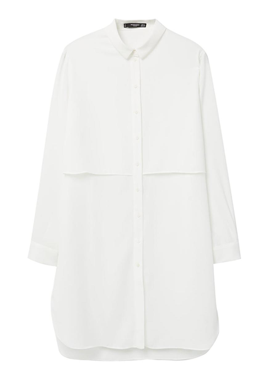 MANGO - Longer-length Shirt White