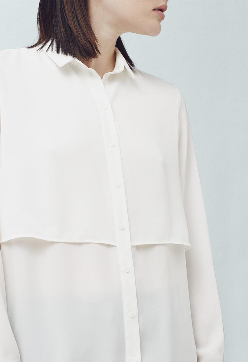 MANGO - Longer-length Shirt White