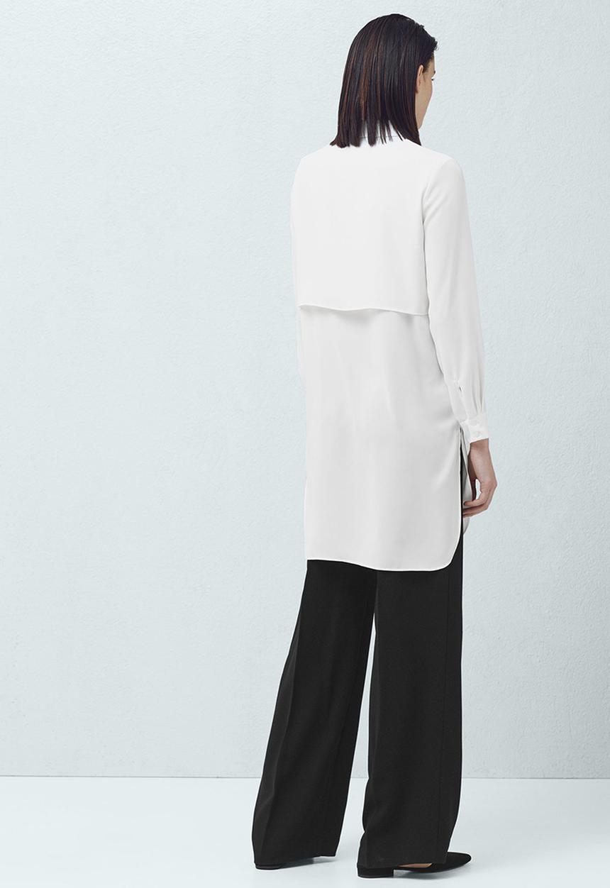 MANGO - Longer-length Shirt White