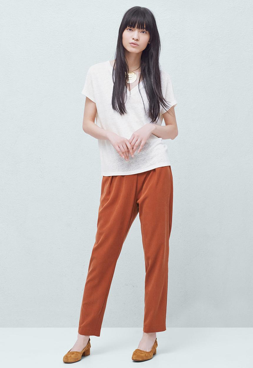 MANGO - Linen Tee White