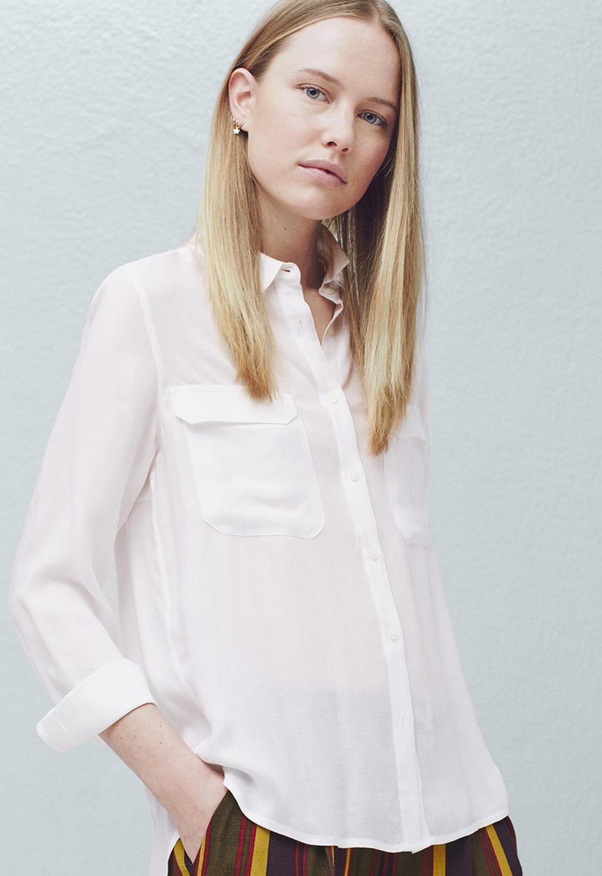 MANGO - Flap Pocket Shirt Milk