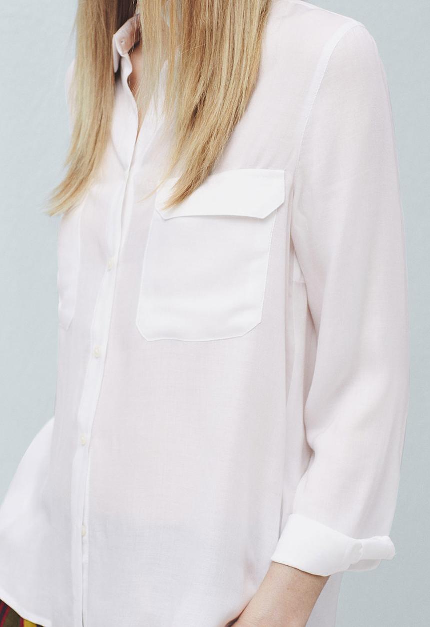 MANGO - Flap Pocket Shirt Milk