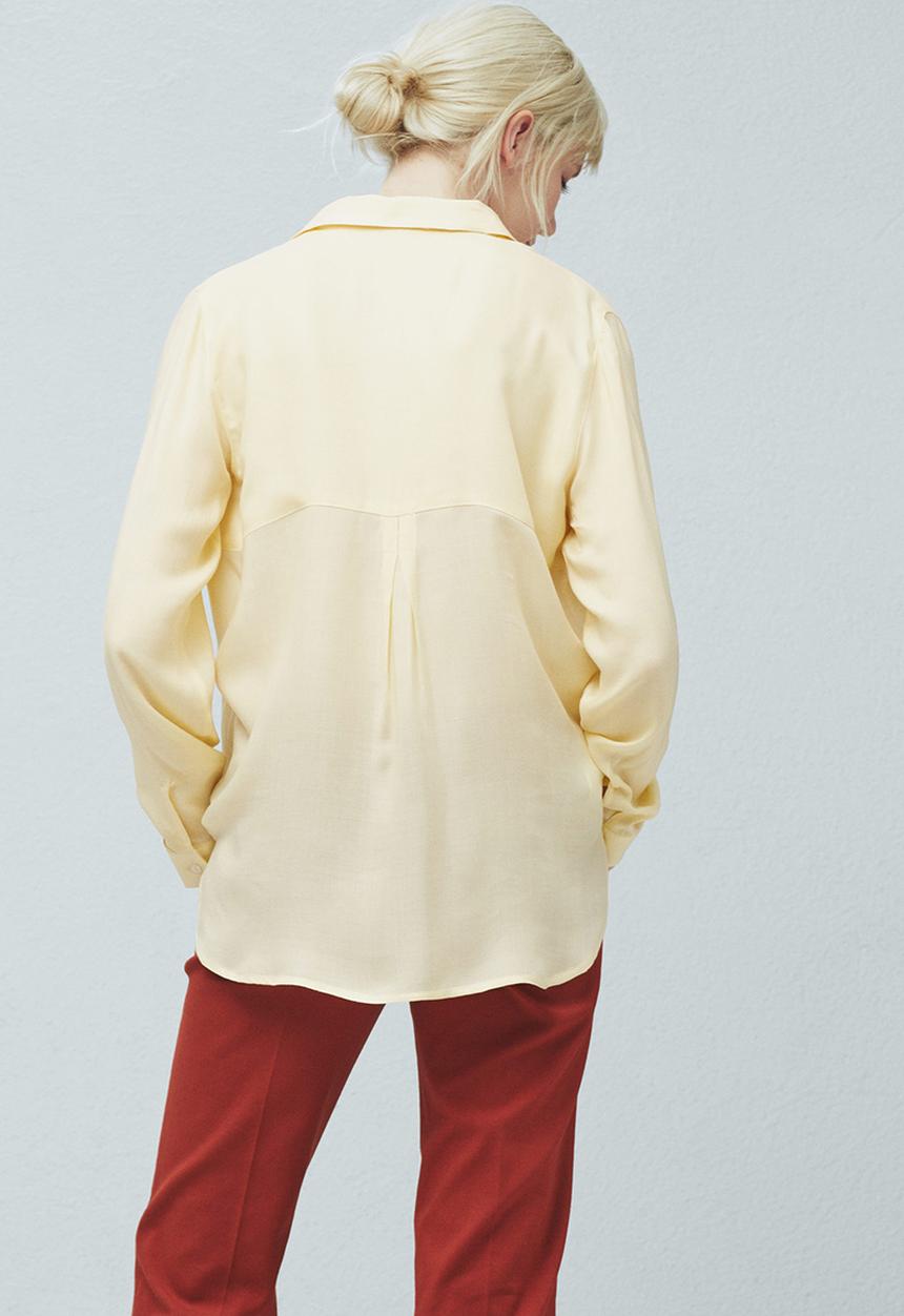 MANGO - Flap Pocket Shirt Yellow