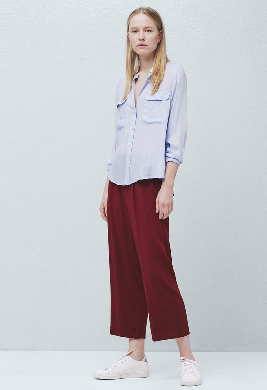 MANGO - Flap Pocket Shirt Pale Blue