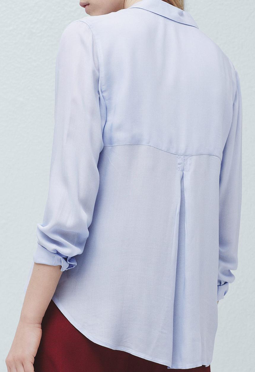 MANGO - Flap Pocket Shirt Pale Blue