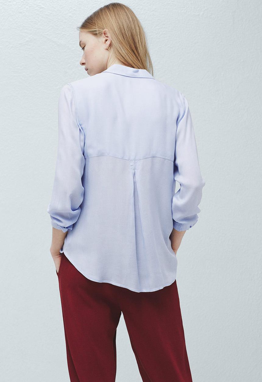 MANGO - Flap Pocket Shirt Pale Blue