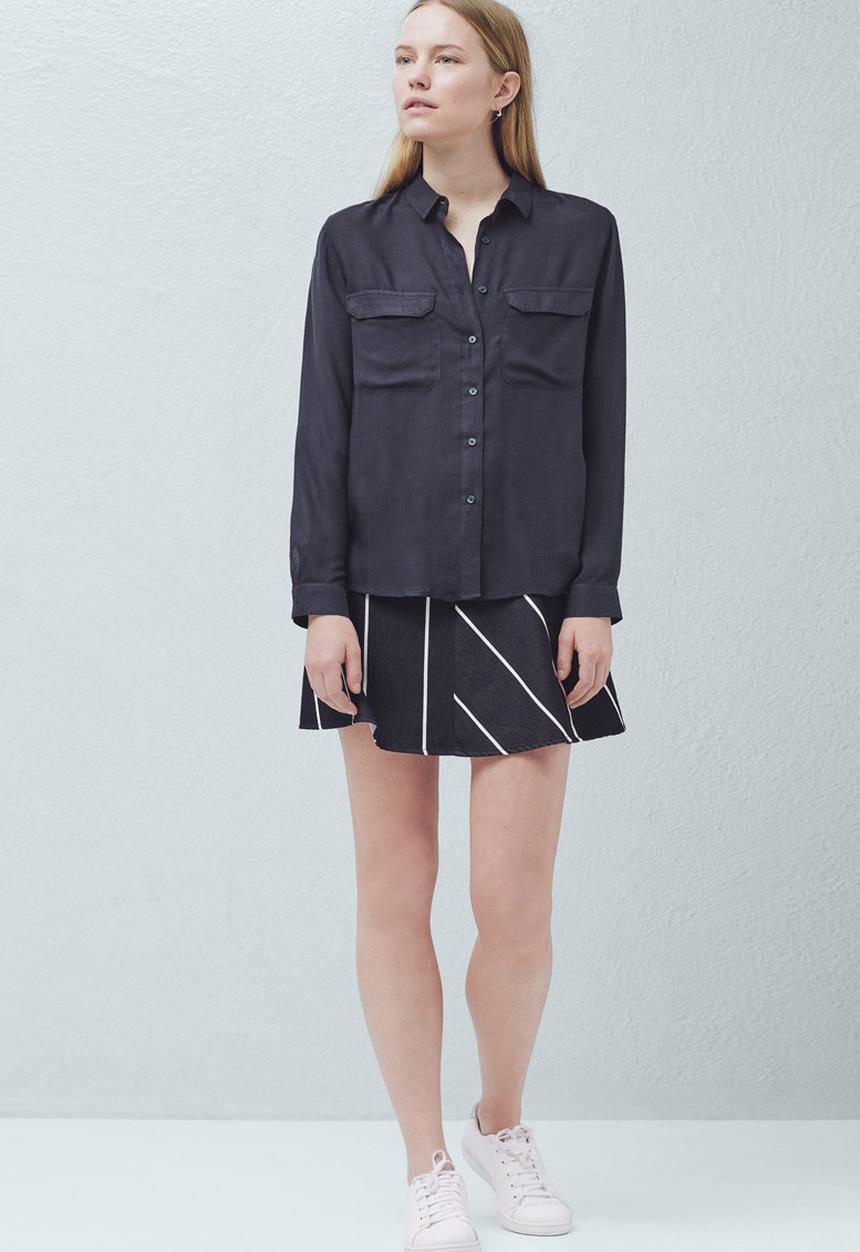 MANGO - Flap Pocket Shirt Black