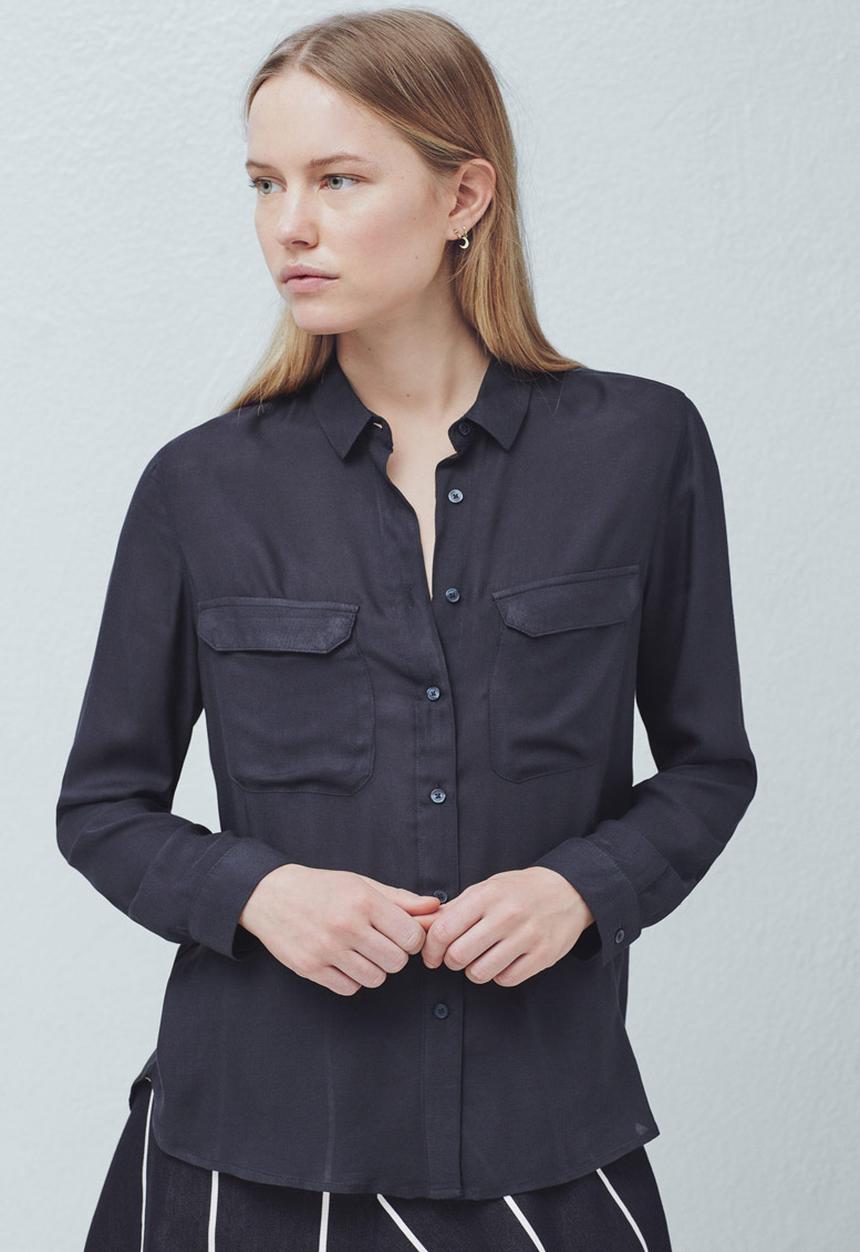 MANGO - Flap Pocket Shirt Black