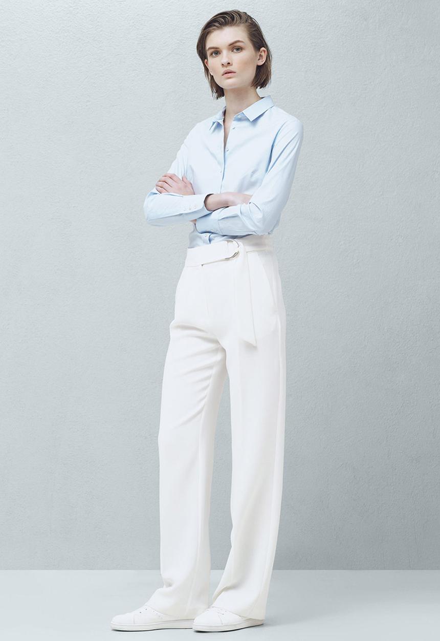 MANGO - Cotton Shirt Pale Blue